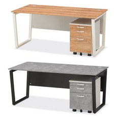 인성가구 토파스 멜론 책상 사무실가구 저렴한 사무용책상, 콘크리트/화이트다리