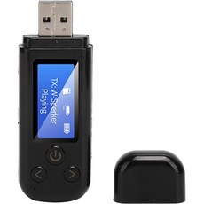자동차 블루투스 2 in 1 5.0 어댑터 PC용 USB 3.5mm AUX 오디오 수신기 송신기 가정용 스테레오 사운드 시스템 노트북 LCD 화면 블랙, 검은색, 1개