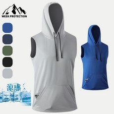 夏季連帽運動背心 速乾吸濕排汗 跑步健身背心