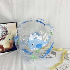 캐릭터풍선 헬륨풍선 파티 장식 풍선 chl+467Ny, 01투명풍선-고래