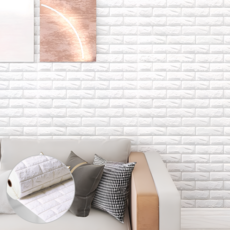 재고정리 홈앤힐링 붙이는 폼블럭 접착식 인테리어 벽지 5M 대용량, 화이트 블럭