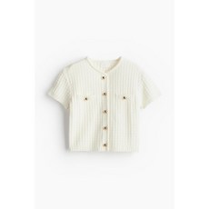 국내백화점 H&M 가디건 브랜드관 스트럭처드 니트 크림색 1229075002 커플 사무실 (BK파우치 증정)