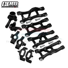 GPM 합금 전면 + 후면 스티어링 휠 허브 캐리어 마운트 C 컵 TRAXXAS FORD GT4-TEC 2.0 RC용 서스펜션 암, 04 검정색