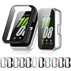 오르몽트 갤럭시핏3 풀커버 케이스 PC강화유리 풀커버 투명 클리어 매트블랙 강화유리 galaxy fit3, 갤럭시 핏3, 매트 블랙