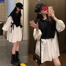 LOKEXING임부복 봄가을 세트 패션 박시 가림 감령 투피스