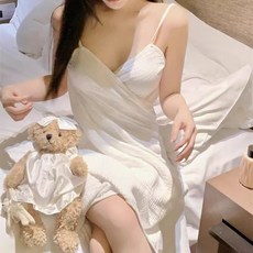 2025新款甜美設計感性感露背穿戴式浴巾露背浴巾吊帶睡裙浴裙, 1個, 韓版原質量【棉質】吊帶浴巾裙,均碼【建議35.0-85.0kg內】