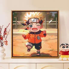 톰앤토미e 애니메이션 나루토 카카시 면실 실십자수 50*50 (액자 미포함), 우즈마키 나루토, 1개