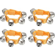 파티킬 4종 손목벨 징글벨 발목벨 핸드벨 브레이슬릿 타악기 음악 리듬 밴드 파티 크리스마스용 실버벨 5종 파란색, Orange, 1개