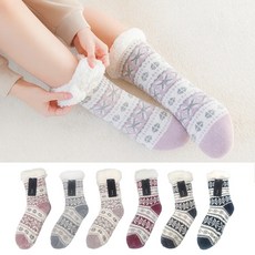 양털 두툼한 수면 양말 남녀공용 미끄럼방지 임산부 겨울 방한