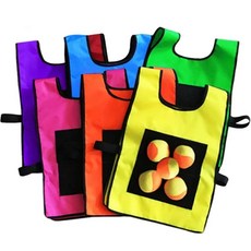 어린이 끈적끈적한 공 조끼 장난감 5개 접착제 야외 스포츠 신체 운동 게임 소품 부모 자녀 상호 작용 TMZ, L green 5ball