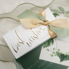 키즈브릭스 답례품 구디백 리본 선물 상자 30세트, 상자형 화이트 S