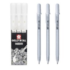 제이오스토어 화이트펜 3본세트 포인트용 캘리그라피펜 화이트젤펜 아트펜