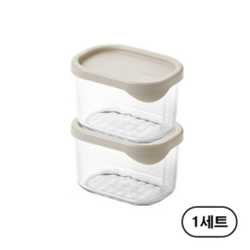 글라스락 모듈러 재료보관 유리용기 300ml, 2개입, 1세트