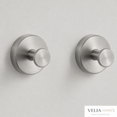 VELIA 무타공 흡착식 스텐 다용도걸이, 1세트, 원형후크1+1