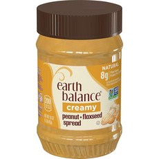 Earth Balance 땅콩 버터 아마씨 스프레드 크리미 비건 글루텐 프리 453.59g, Earth Balance 땅콩 버터 아마씨 스프레드 크