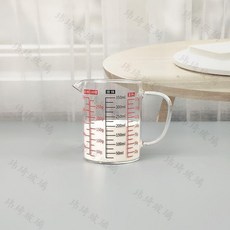 玻璃量杯 帶刻度玻璃杯 500ml 中號 無蓋, 1個, 350ml小號,無蓋-多刻度量杯