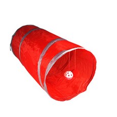 캣워 버킷 회색 접이식 드릴 고양이 상호 애완 동물 교육, 레드 터널 길이 약 50cm, 지름 약 25cm