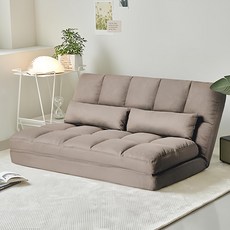 아이와비 좌식 패브릭 소파베드+ 쿠션2개 방문설치, 라이트브라운