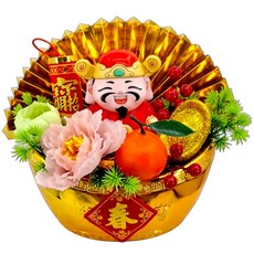 金元寶財神桌花, 25cm金元寶財神桌花A, 1個