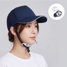 메쉬 범프캡 경작업용 안전모 야구형, 1세트, 남색 1세트, 남색