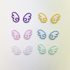 래비 열접착 캐릭터 패치 자수 스티커 아기자기 와펜, 1개, 10.날개