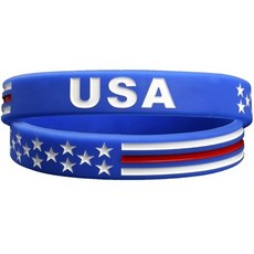 메두사X 파워 오브 페이스 미국 실리콘 팔찌 손목밴드 아메리칸 스피릿 패트리엇 스포츠 팬 월드컵 국기 레드 화이트 앤 블루 7월 4일