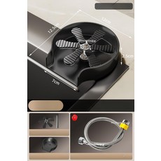 다사그레이 컵세척수전 컵 고압 세척, 클래식블랙 10홀 두꺼운 구리 C, 기본 색상