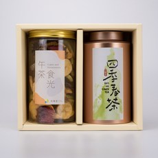 何樂里HowLovely 鮮爽四季春茶 禮盒系列, 1個, 茶食禮盒[四季春茶+綜合水果脆片]