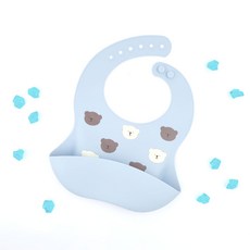르메이어 실리콘 방수 턱받이, 블루베어, 1개입, 1개