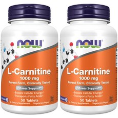 NOW Foods 左旋肉鹼錠 1000mg, 50顆, 2罐