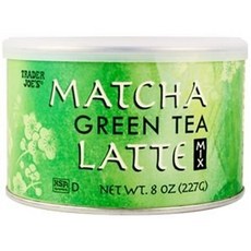 Trader Joe's 말차 녹차 라떼 믹스 순 중량 227g Trader Joe's Matcha Green Tea Latte Mix NET WT.8 OZ (227g), 1개입