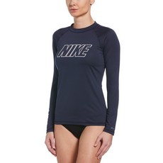 ㅇ매장정품ㅇ 나이키스윔 나이키 스윔 여성 레터 라인로고 롱 슬리브 래시가드NESS9383-440(네이비) 128230