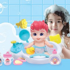 핑크퐁 베베핀 목욕놀이 세트 샤워기 욕조 완구, 1개, 혼합색상