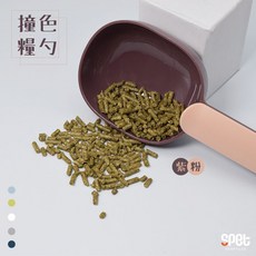 思皮特寵物撞色糧勺 飼料封口湯匙 寵物糧勺 兔子 陸龜 狗 貓 刺蝟, 紫粉色, 1個