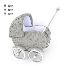 라탄 스튜디오 소품 백일상 카트 보조기 유모차 촬영 장난감 아기방 아이방, 그레이, 1개