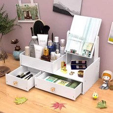 미니 좌식 화장대 수납 접이식 거울 서랍 화장품함