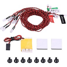 WQAPVHBG 8 LED RC 비행기 조명 키트 23.6인치 와이어 110 및 헬리콥터용 4-6V 플래시 시스템