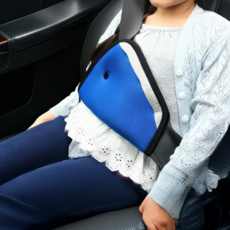 兒童安全帶固定器 兒童網眼安全帶 安全帶三角固定器 安全帶護套 安全帶調節器 兒童安全座椅, 藍色, 1個