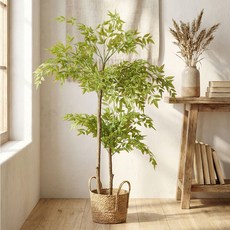 식물 인테리어 조화 나무 인조 화분 플랜테리어 남천나무, 2단엣지, 1개