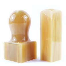 印鑑達人 嚴選特A級赤牛角公司章 1寸大章 6分小章（含刻工．附皮套）, 1個