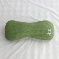 아르떼베딩 부엉이 풍수 자수 경추 목 메밀베개, 1개, 부엉이 땅콩 메밀베개(그린)