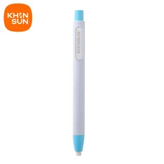 KHINSUN 프레스 개폐식 연필 지우개 교정 용품 펜 스타일 고무 쓰기 편지지, 03 Blue Eraser