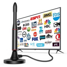 스마트 TV용 TV 안테나 스마트 TV용 디지털 TV 안테나 HD 실내 TV 안테나 안테나 TV 디지털 HD 실내 텔레비전 안테나 4K 1080P 채널을 위한 완벽한 장, 스마트 TV용 TV 안테나, 디지털 HD 실내 안테나