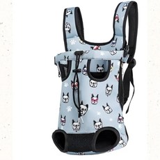 아즈위 강아지 고양이 이동가방 애견 고양이 슬링백 포대기 휴대용 펫 프로트백 외출 산책 가방, 1개, 스카이블루