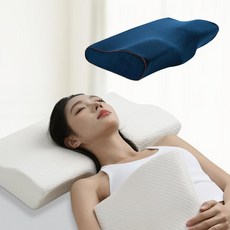 GGRO 3D 메모리폼 기능성 숙면베개 목이편한베개, 블루