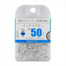 미츠야 인테리어 핀 투명 50本 BX2-DMTM, 1