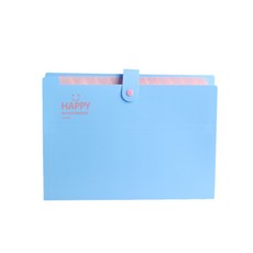 봄밤 아코디언 포켓 파일 서류보관 정리함, 1개, 블루
