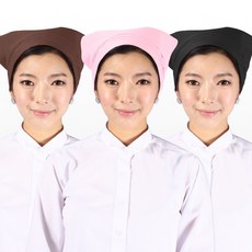 위생두건 위생모 머리스카프 삼각 찍찍이형 급식실 식당 주방 조리실 음식점 서빙모자 김장 단체 행사 대량구매 당일배송, AGAC16 핑크, 1개
