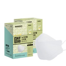 뉴크린웰 스타일 황사마스크 소형 KF80, 50개입, 2개, 화이트