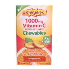Emergen-C 維他命C柳橙咀嚼片, 1個, 40 件